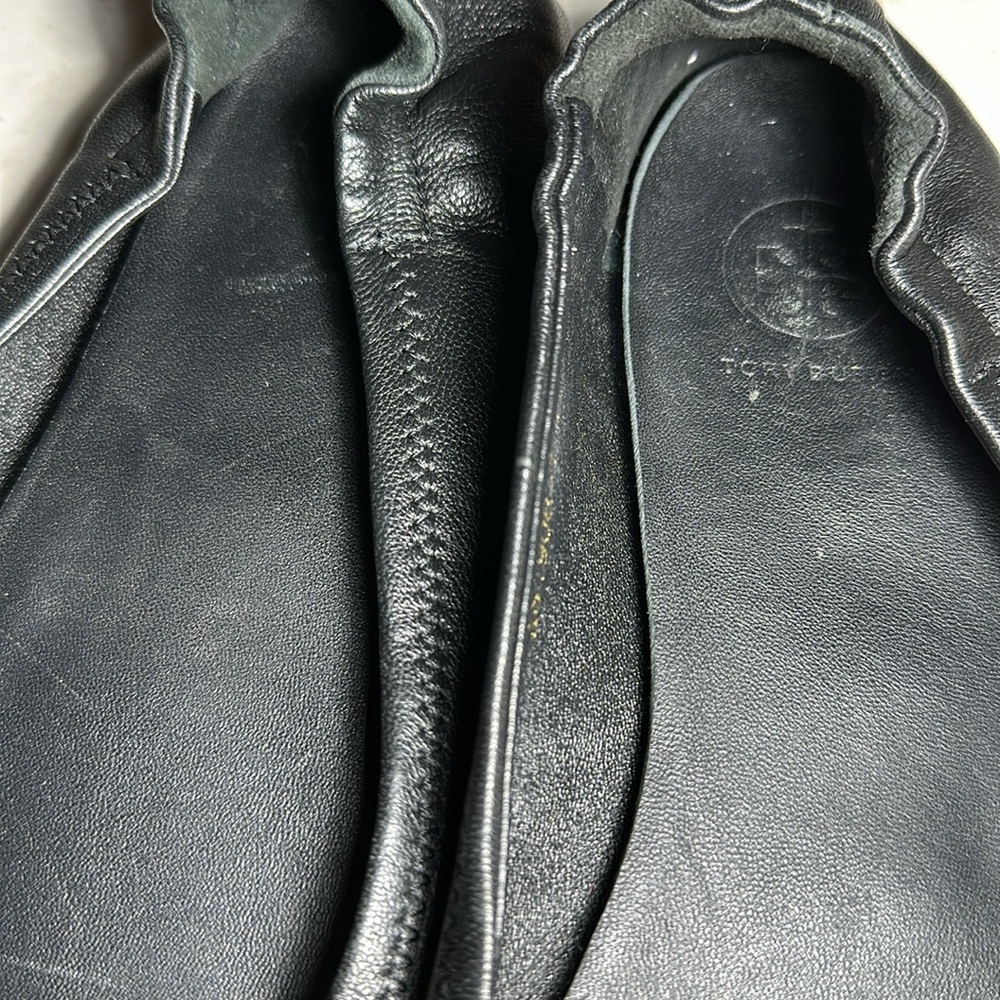 Tory Burch Women's black leather Minnie Travel Ballet Flats Size 41 - Picture 15 of 15